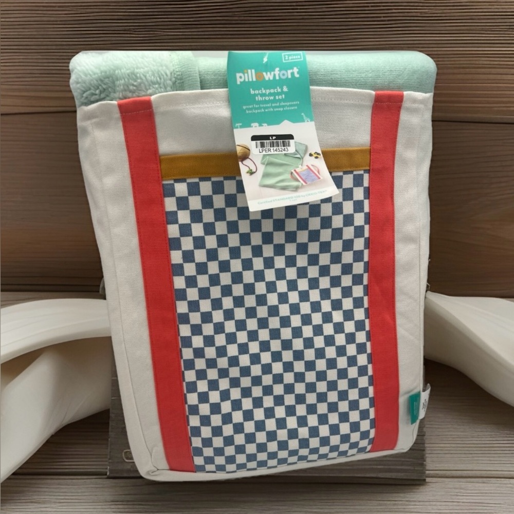 NWT Pillowfort Backpack and Throw (Mint Color) 50” x 60”  Set 2 Pc.